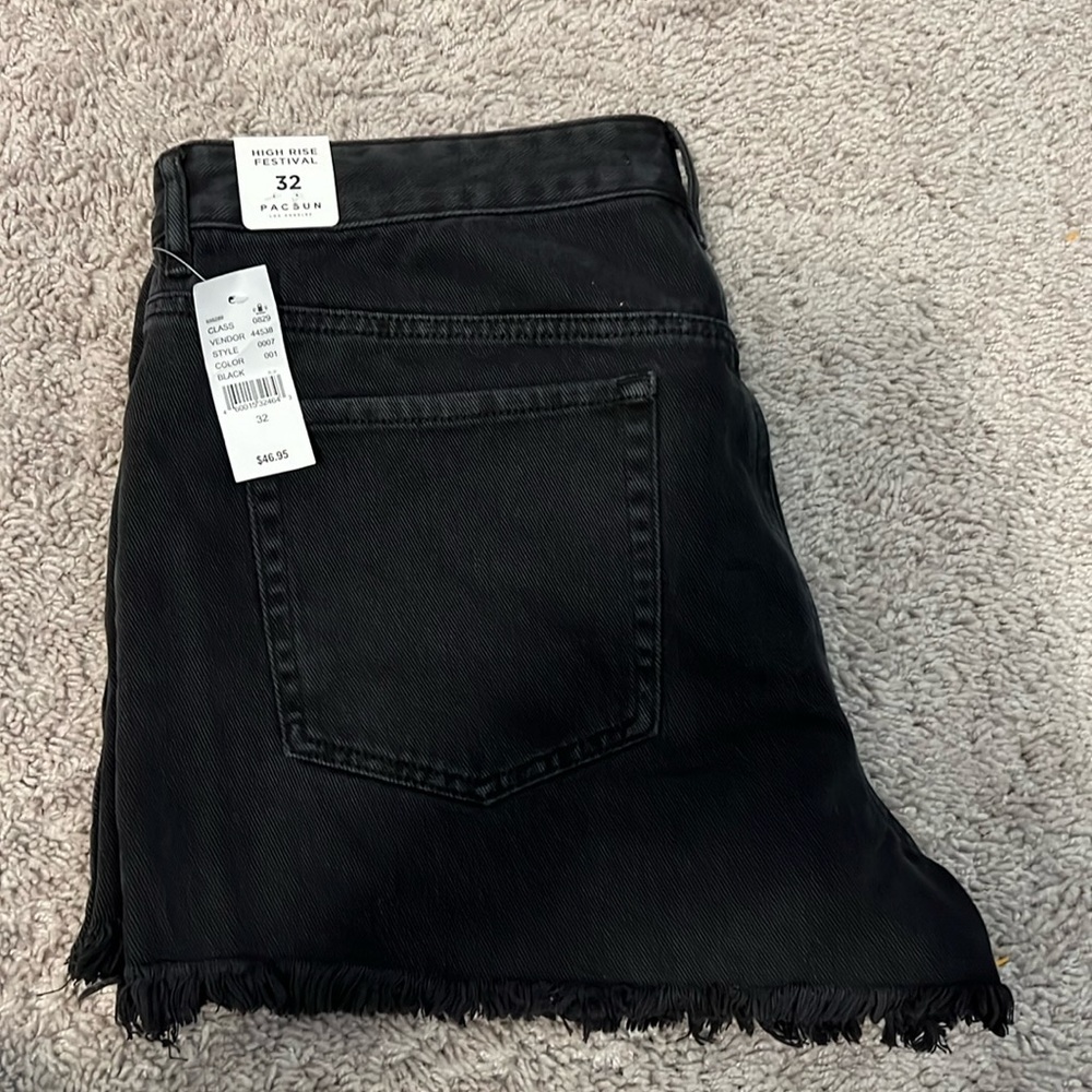 Pacsun Size 32 High Rise Festival Jean Shorts Black